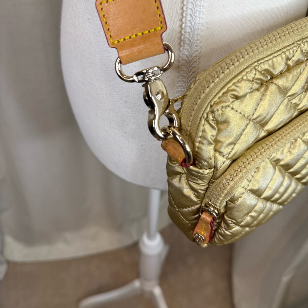 MZ Wallace Gold Metro Camera Quilted Crossbody Bag - Picture 4 of 11